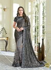 Black And Grey Colour Latest Designer Fancy Wedding Wear Designer Thread Cord And Sequins Embroidery Work Heavy Saree Collection 10107